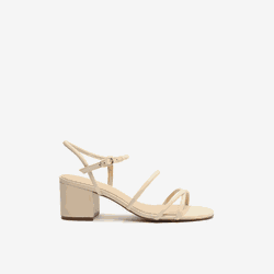 Sandália Off-White Salto Bloco Panacota - Donna Lu