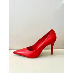 Scarpin Arezzo Vermelho Couro Salto Médio Bico Fin... - Donna Lu
