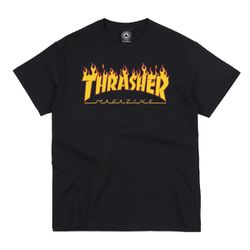 Camiseta Thrasher Flame Logo Black - 2115 - DREAMS SKATESHOP