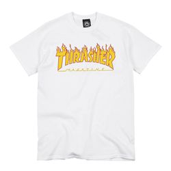 Camiseta Thrasher Flame Logo White - 2115 - DREAMS SKATESHOP