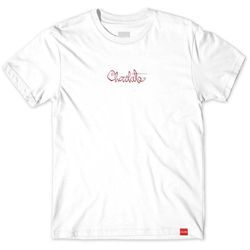 Camiseta Chocolate Tee Script White - 5418 - DREAMS SKATESHOP