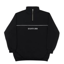 Moletom Classic Quater Zip Disturb Sweatshirt Blac... - DREAMS SKATESHOP