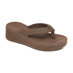 Tamanco Plataforma Feminino Trançado Aurora Ocre -... - DROP FIT