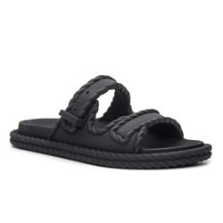 Sandália Birken Feminina Detalhes Corda Garoa Pret... - DROP FIT