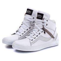 Tênis Sneaker Couro Legitimo Branco - REF: 20500 -... - DROP FIT