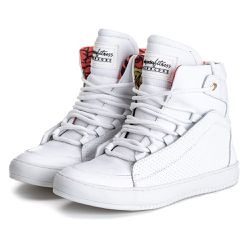 Tênis Sneaker Couro Legitimo Branco - REF: 60130 -... - DROP FIT