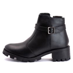 Coturno Fivela Cano Baixo Feminino Couro Legitimo ... - DROP FIT