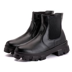 Coturno Blogueira Feminino Sintético Preto - Ref: ... - DROP FIT