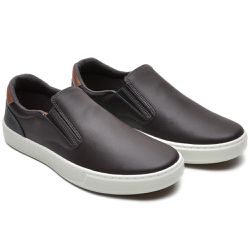 Sapatênis Slip-On Casual Masculino Marrom - Ref: 1... - DROP FIT