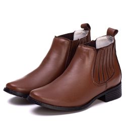 Botina Feminina Couro Legitimo Mouro - REF: 6101 -... - DROP FIT