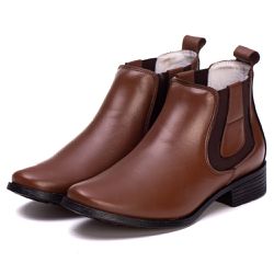 Botina Feminina Couro Legitimo Mouro - REF: 6103 -... - DROP FIT