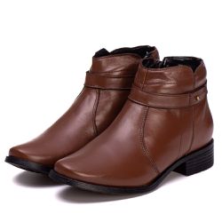Botina Feminina Couro Legitimo Mouro - REF: 6107 -... - DROP FIT
