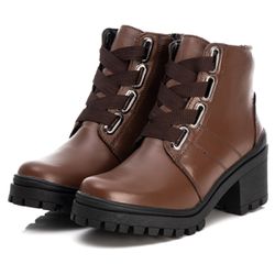 Bota Coturno Feminino Couro Legitimo Mouro - REF: ... - DROP FIT