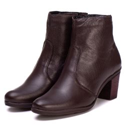 Bota Coturno Feminino Couro Legitimo Café - REF: 6... - DROP FIT