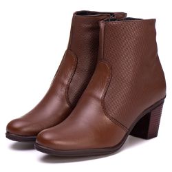 Bota Coturno Feminino Couro Legitimo Mouro - REF: ... - DROP FIT
