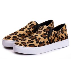 Tênis Casual Slip-On Feminino Onça - Ref: 8401 - 8... - DROP FIT