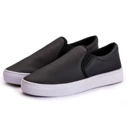 Tênis Casual Slip-On Feminino Preto - Ref: 8401 - ... - DROP FIT