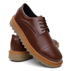 Oxford Masculino Sintético C/ Cadarços - 4003 Café... - LORENZZO LOPEZ DROPSHIPPING