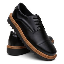 Oxford Masculino Sintético C/ Cadarços - 4003 Pret... - LORENZZO LOPEZ DROPSHIPPING