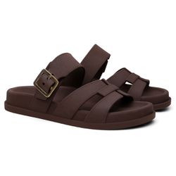 Sandália Feminina Casual C/ Ajuste Lateral - Café ... - LORENZZO LOPEZ DROPSHIPPING