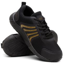 Tênis Sport Run Masculino Preto/Dourado - RUN - RU... - LORENZZO LOPEZ DROPSHIPPING