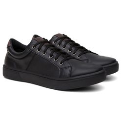 Sapatenis Couro Eco Preto/Preto - 2035 - Preto/Pre... - Drop no Brasil