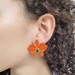 BRINCO ORQUIDEA ESMALTADA LARANJA - 2552-9 - DULUXO
