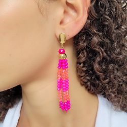 MAXI BRINCO FRANJA CRISTAIS PINK - 3499-11 - DULUXO