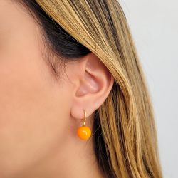 ARGOLA BOLA LARANJA - 3565-9 - DULUXO