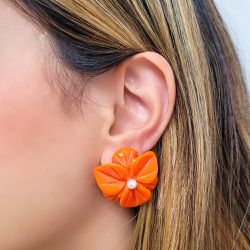 BRINCO FLOR RESINA LARANJA - 5695-9 - DULUXO