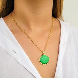 COLAR CONCHA VERDE - 3539-4 - DULUXO