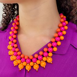 MAXI COLAR BOLAS LARANJA - 4254-9 - DULUXO