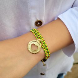PULSEIRA CORDÃO VERDE CORAÇÃO - 4508 - DULUXO