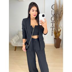 Blazer alfaiataria preta - 0465 - Duotti