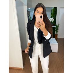 Blazer preto forrado - 0412 - Duotti