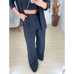 Calça alfaiataria preta - 01263 - Duotti