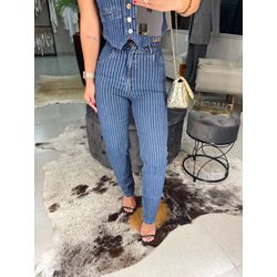 Calça jeans risca de giz - 01332 - Duotti
