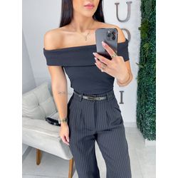 Blusa ombro a ombro preta - 05287 - Duotti