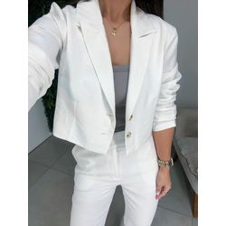 Blazer alfaiataria Maria branco - 0485 - Duotti