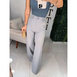 Calça alfaiataria Liza cinza - 01380 - Duotti