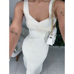 Vestido Isa acetinado nude - 11135 - Duotti