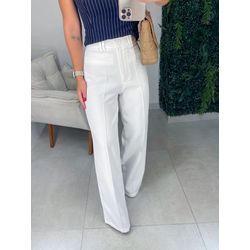 Calça alfaiataria Monalisa branca - 01277 - Duotti