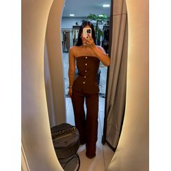 Conjunto alfaiataria Eleonor marrom - 06110 - Duotti