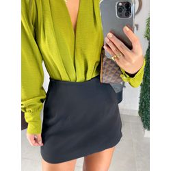 Short saia Ágata preto - 1058 - Duotti