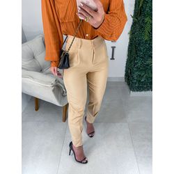 Calça alfaiataria Serena bege - 01290 - Duotti