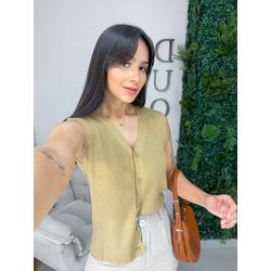 Colete Tricot bege - 05242 - Duotti