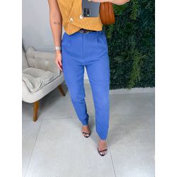 Calça alfaiataria reta azul - 01337 - Duotti
