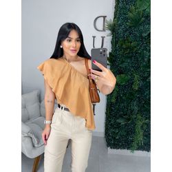 Blusa babado caramelo - 05254 - Duotti