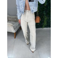 Wide leg linho off white - 01343 - Duotti