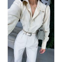 Camisa botões creme - 05266 - Duotti